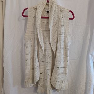 Sonoma Women's Cream Knit Cardigan Vest